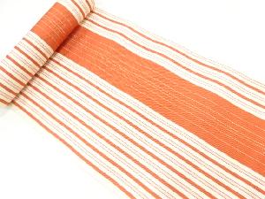 アンティーク　本場筑前博多縞模様織出し帯地反物